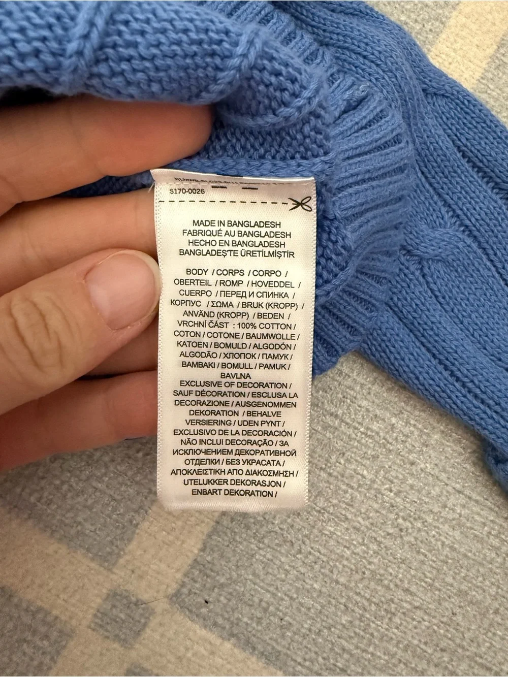 Ralph Lauren Baby, Blue Cable-Knit Quarter-Zip Sweater size 12m NWT